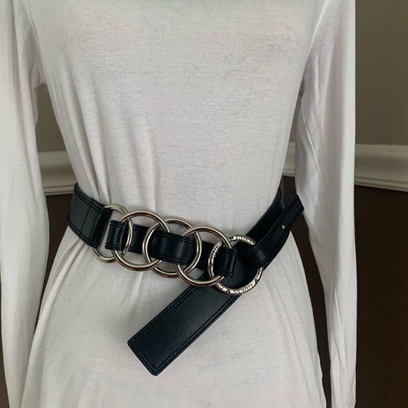 Guess Accessories - GUESS ladies Black leather belt with guess engraved buckle Size large LNWOT